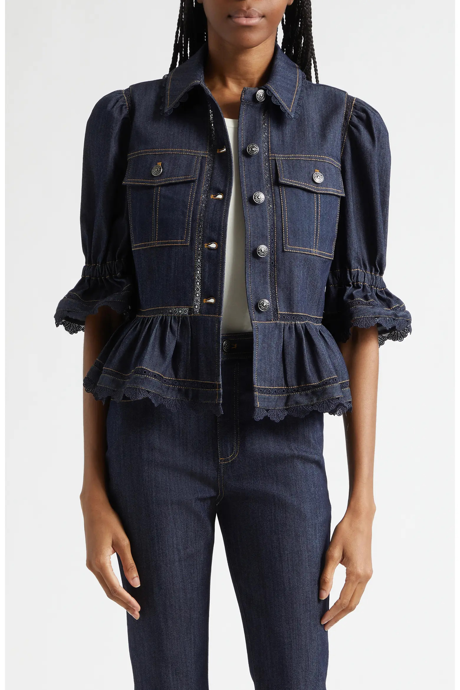 Guipure Lace Trim Peplum Jacket (Women) | Nordstrom | Nordstrom