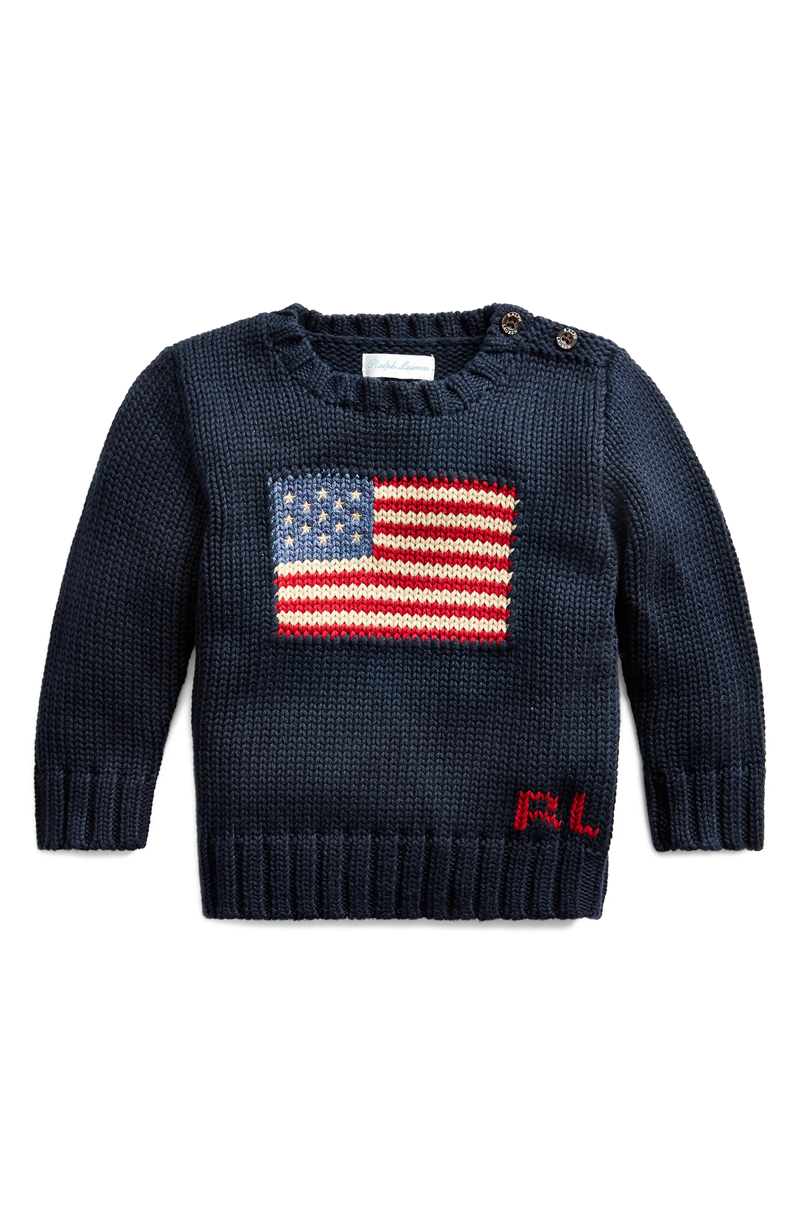 American Flag Cotton Crewneck Sweater (Men) | Nordstrom | Nordstrom