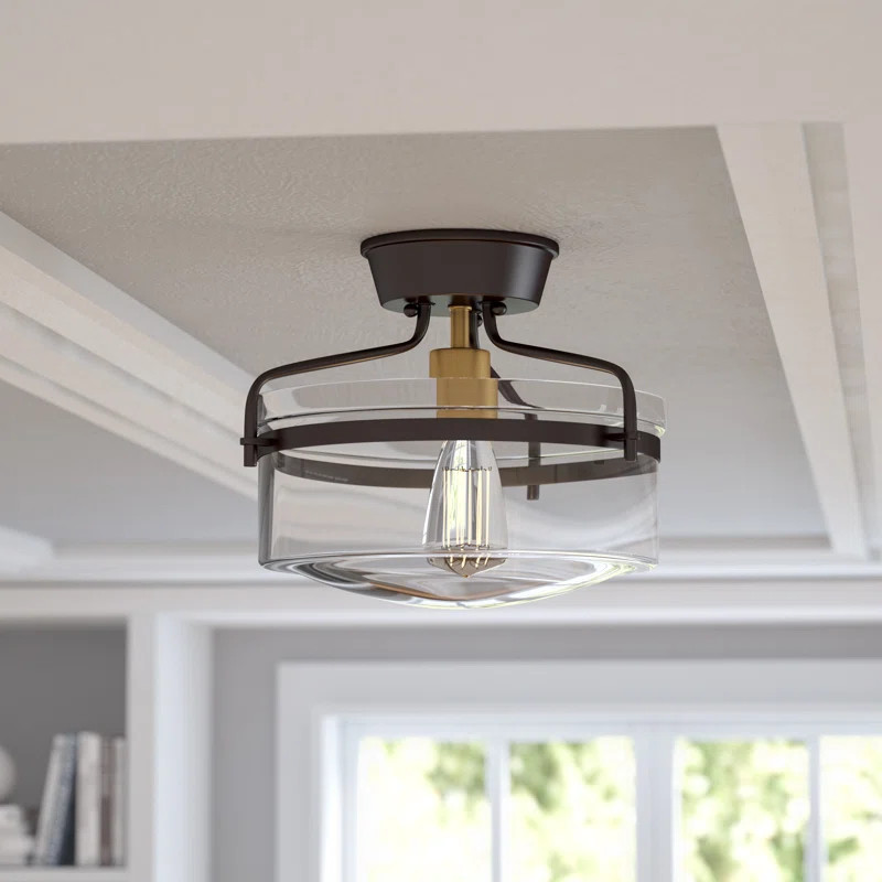 Pollak 1 - Light 13.25" Semi Flush Mount | Wayfair North America