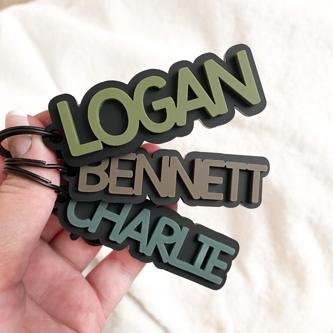 MINI Name Keychain Custom Back Pack Tag Boy Name Keychain Girl Keychain Sports Tag For Bag Label ... | Etsy (US)