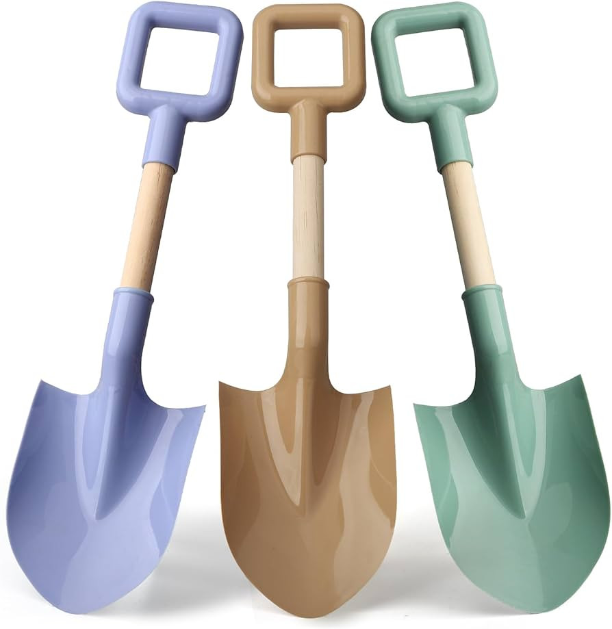 16" Wood Beach Sand Shovel Toys for Kids Adults, Heavy Duty Beach Toys Shovels for Sandbox Table,... | Amazon (US)