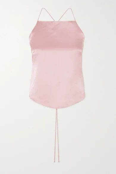 HARMUR - Open-back Silk-satin Camisole - Pastel pink | NET-A-PORTER (US)