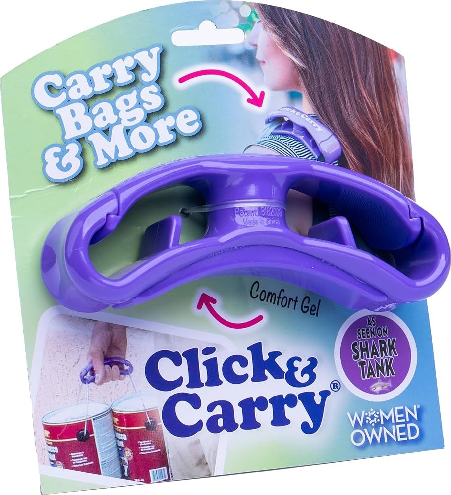 Click & Carry Grocery Bag Carrier, 1 Pack, Purple - As seen on Shark Tank, Soft Cushion Grip, Han... | Amazon (US)