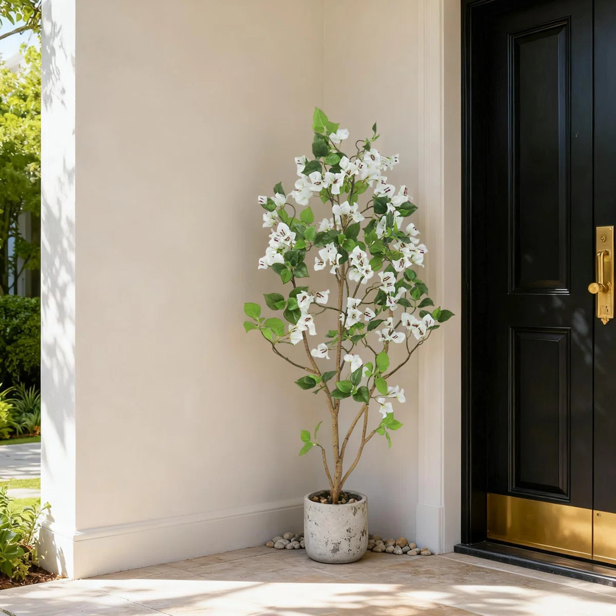 2 Pack 4FT Artificial Bougainvillea Trees with Flowers in Pots – Realistic Faux Greenery, UV-Re... | Wayfair North America