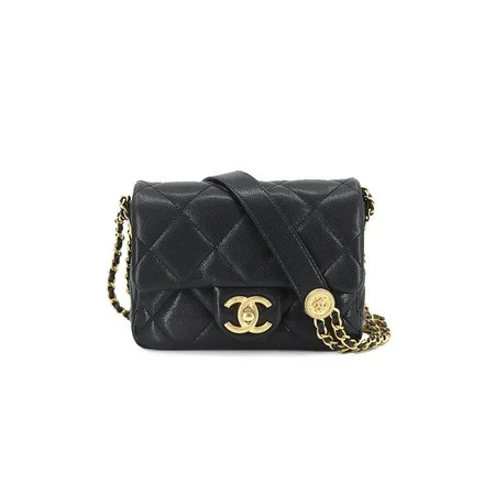 Used Chanel CHANEL mini matelasse chain shoulder bag caviar skin black AS3368 gold metal fittings Ma | Walmart (US)