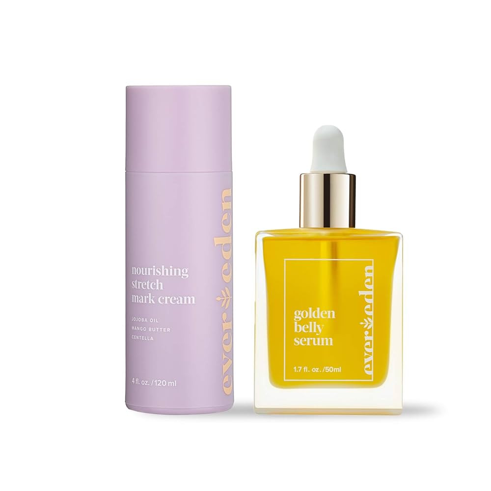 Evereden Golden Belly Serum, 1.7 fl oz. & Nourishing Stretch Mark Cream 4.0 fl oz. | 2 Item Bundl... | Amazon (US)