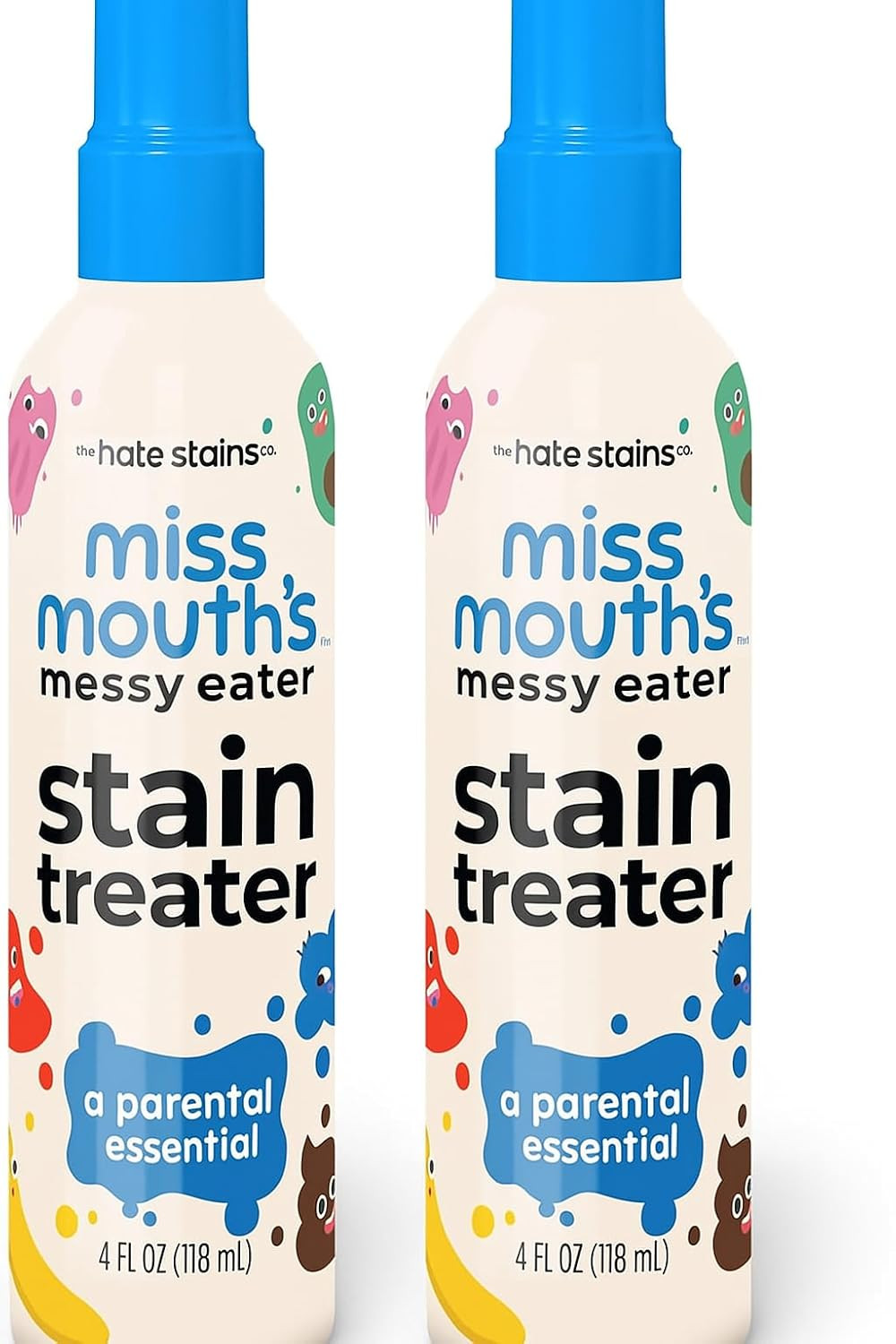 Miss Mouth's Messy Eater Stain Treater Spray - 4oz 2 Pack Stain Remover - Newborn & Baby Essentials - No Dry Cleaning Food, Grease, Coffee Off Laundry, Underwear, Fabric | Amazon (US)