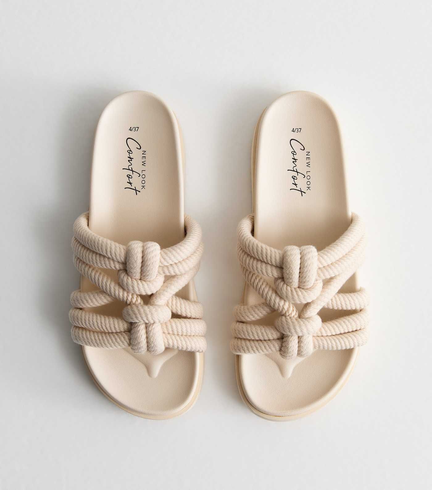 Cream Rope Knot Chunky Sandals | New Look | New Look (UK)
