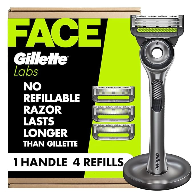 Gillette Labs Razor for Men, 1 Handle, 4 Blade Refills, Magnetic Stand | Amazon (US)