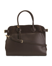 Made In Italy Leather And Suede Ribot Satchel | Handbags | Marshalls | Marshalls