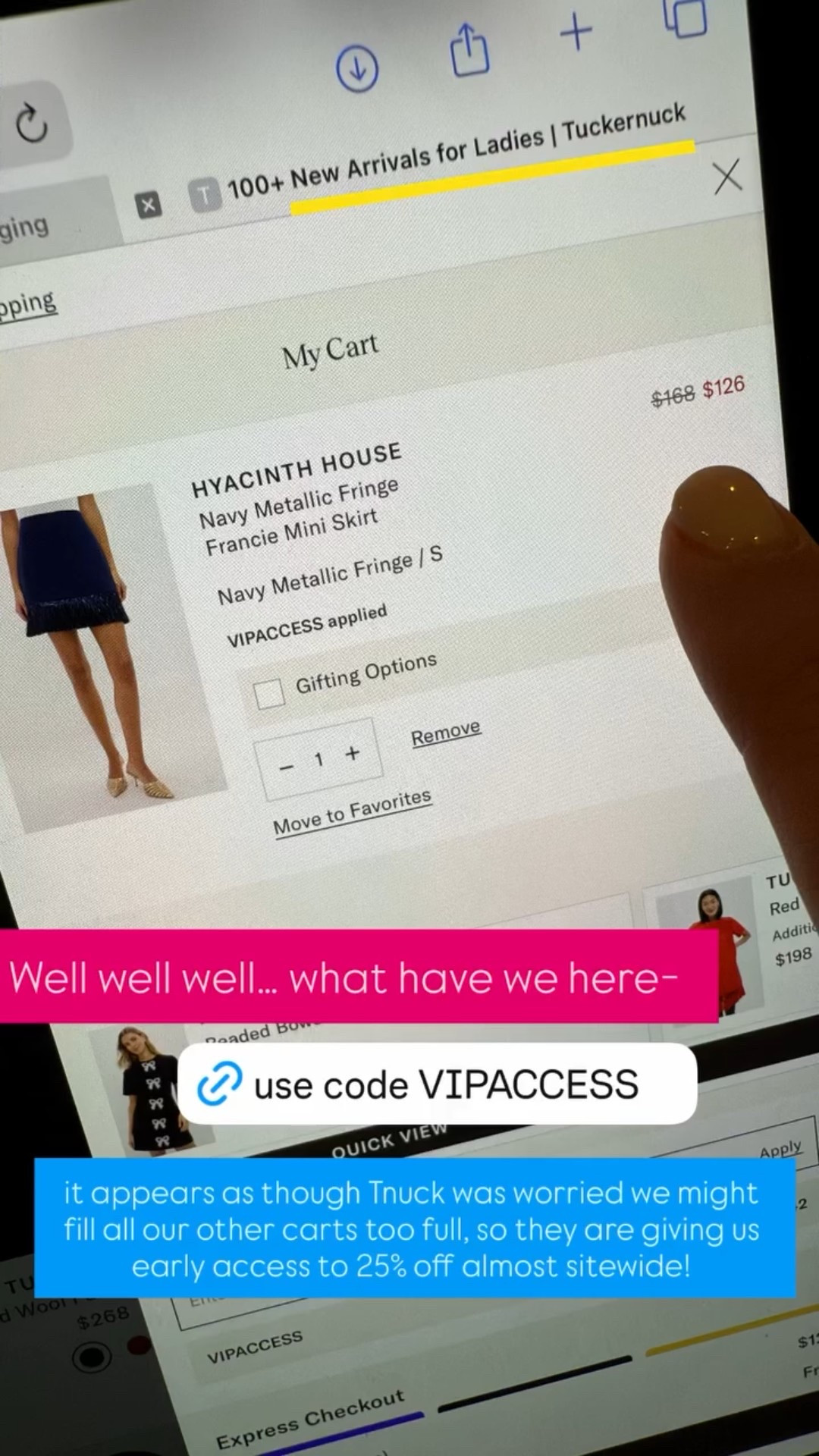 Well well well… what have we here- it appears as though Tnuck was worried we might fill all our other carts too full, so they are giving us early access to 25% off almost sitewide!

Use code VIPACCESS

#LTKOver40 #LTKSaleAlert #LTKCyberWeek