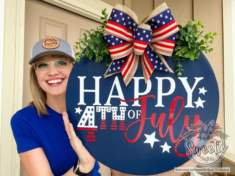 Fourth of July Front Door Decor Front Door Wreath Happy 4th of July Fourth of July Decor Fourth o... | Etsy (US)