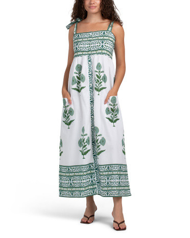 Hand Blocked Border Print Floral Maxi Dress | TJ Maxx