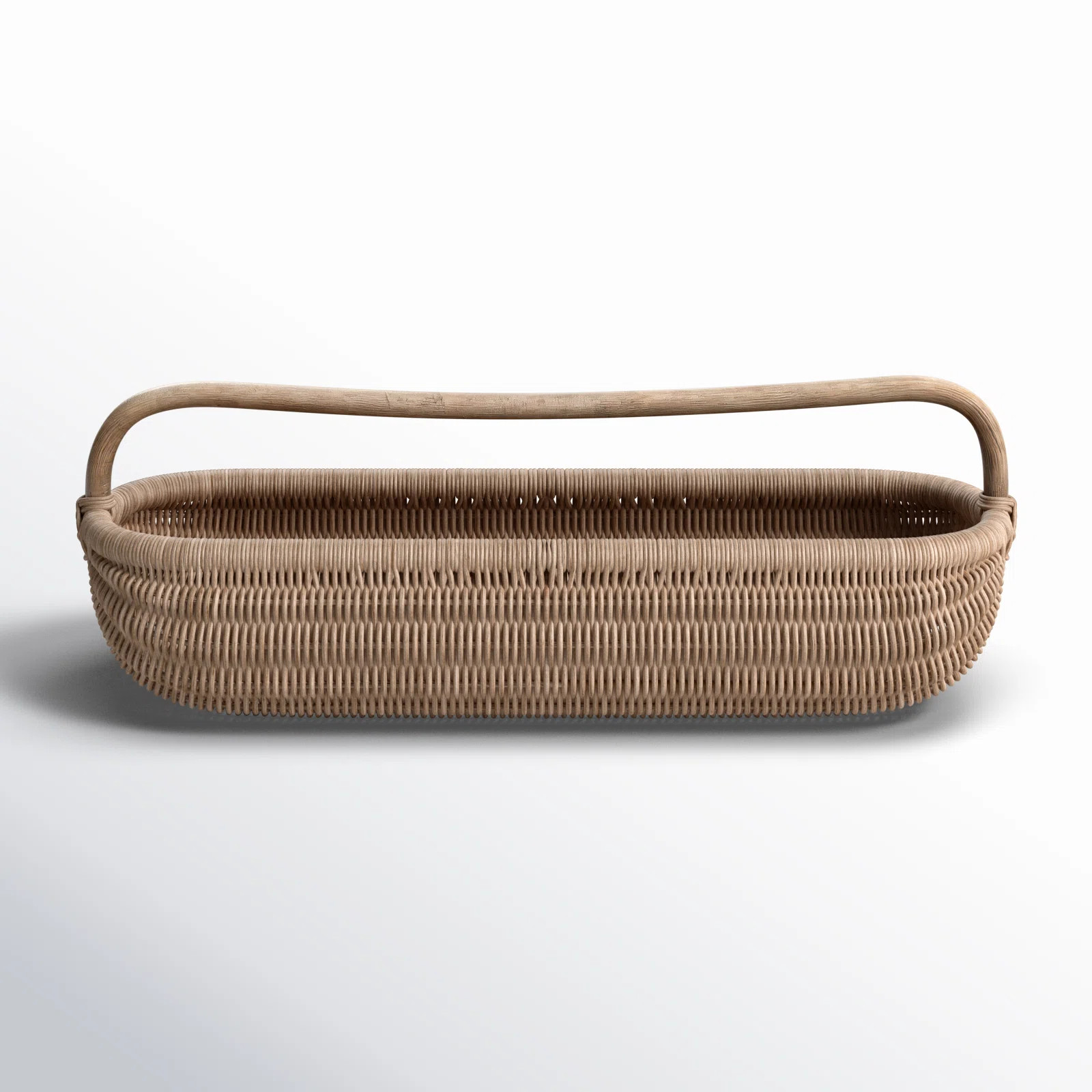 Hand-Woven Rattan Basket with Handle | Wayfair North America