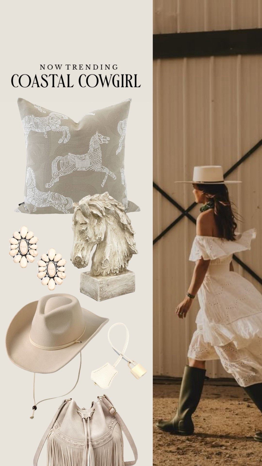 Coastal Cowgirl 🤠 

#countryconcert #festival #home #decor #bohemian dress boots horse bust cowgirl hat bag charm fringe bag earrings 

#LTKootd #LTKFestival #LTKHome