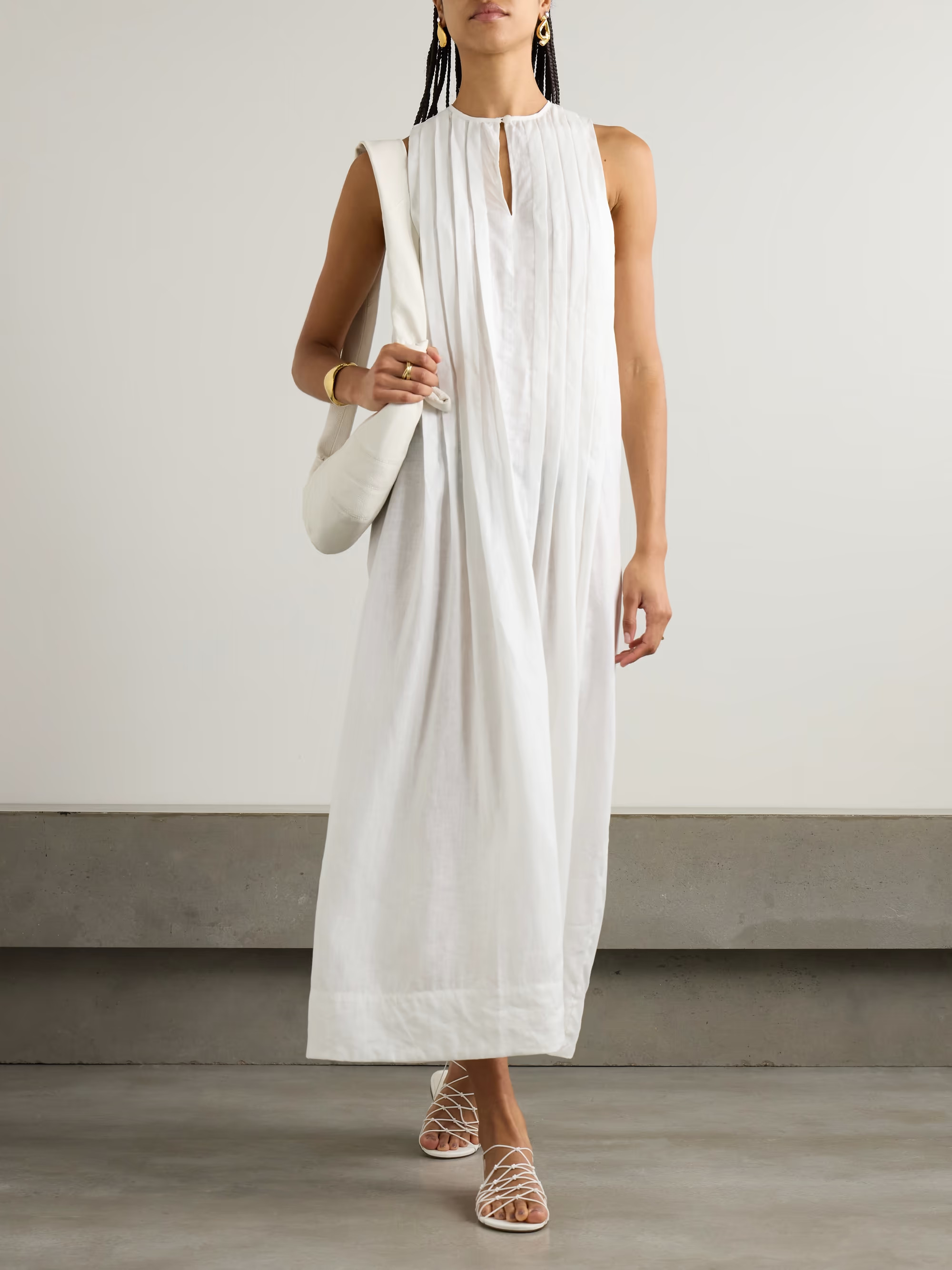 Nikko pleated organic linen maxi dress | NET-A-PORTER (US)