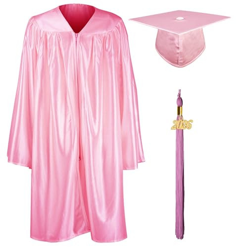 GraduationMall Shiny Kindergarten & Preschool Graduation Gown Cap Set with 2026 Tassel Pink 33(4'0"-4'2") | Amazon (US)