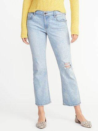 Distressed Flare Cropped Jeans for Women | Old Navy US