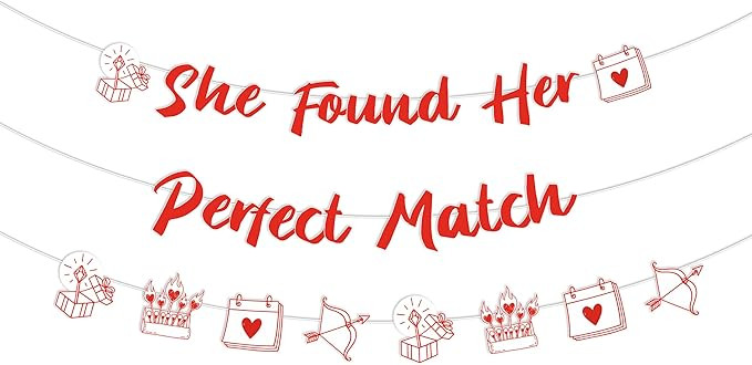Sursurprise She Found Her Perfect Match Banner for Perfect Match Bachelorette Bridal Shower Decor... | Amazon (US)