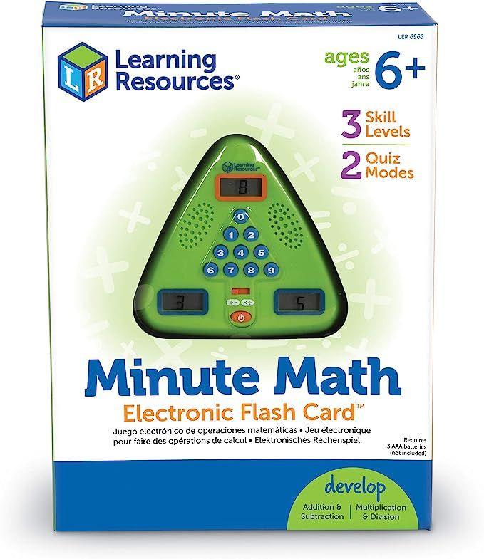 Learning Resources Minute Math Electronic Flash Card, Homeschool, Early Algebra Skills, 3 Difficu... | Amazon (US)