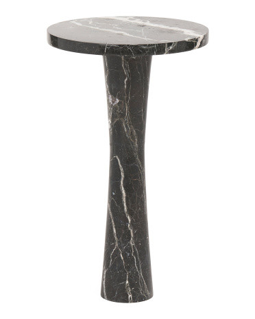14x24in Solid Zebra Marble Side Table | TJ Maxx