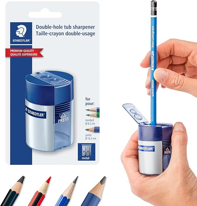 STAEDTLER Pencil Sharpener with 2 Holes - Dual Size Manual Sharpener for Standard, Colored & Make... | Amazon (US)