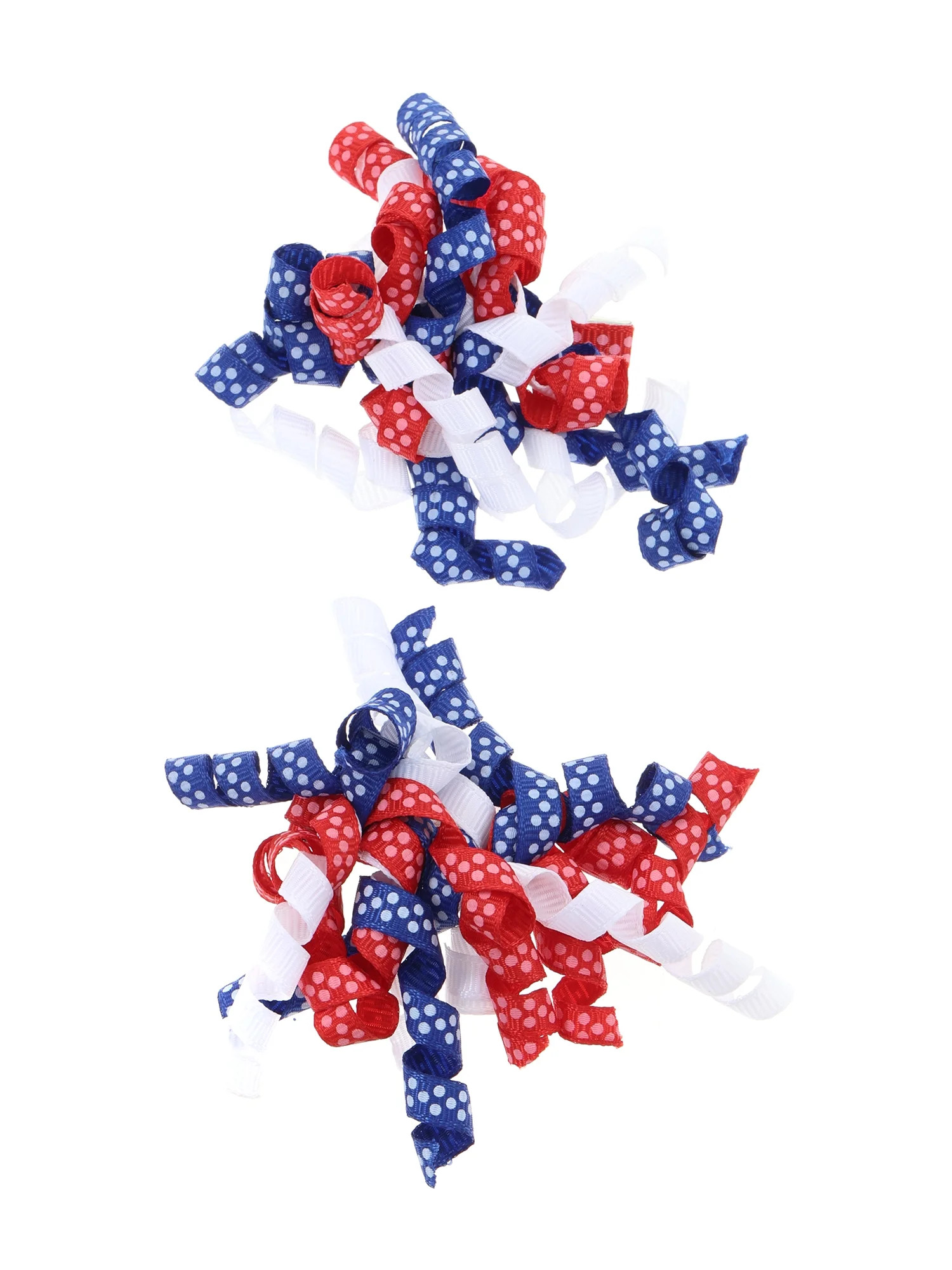 Way to Celebrate Americana Patriotic Curly Ribbon Hair Clip Set - Walmart.com | Walmart (US)