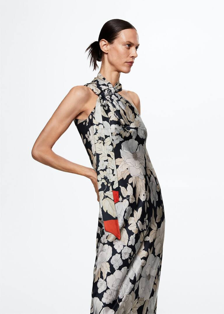 Long asymmetric dress -  Women | Mango USA | MANGO (US)