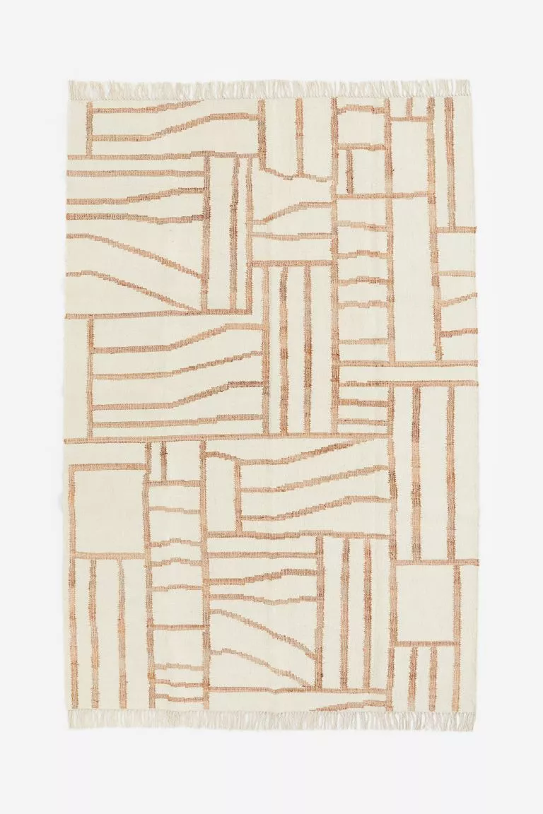 Wool Rug - White/patterned - Home All