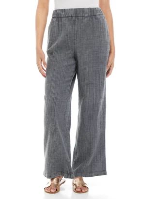 Women's Cotton Gauze Wide Leg Pants | Belk