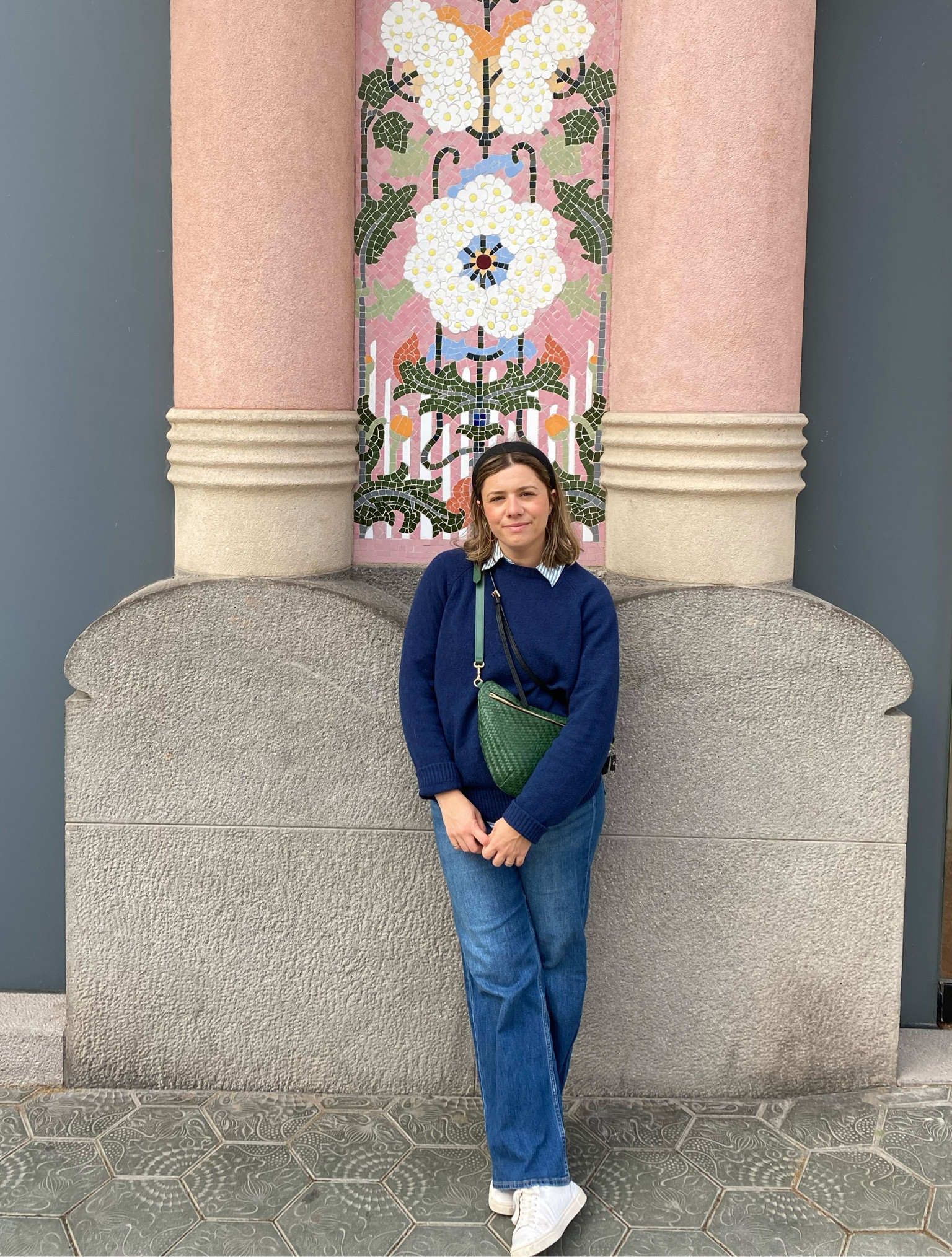 A little but preppy in my travel capsule wardrobe. Loved all the green and blue hues for a chilly spring day.
These sneakers are pricey but are currently on sale for around $60 

 #LTKSaleAlert #LTKShoeCrush