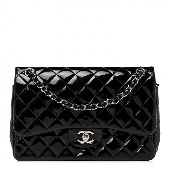 CHANEL

Patent Quilted Jumbo Double Flap Black | Fashionphile