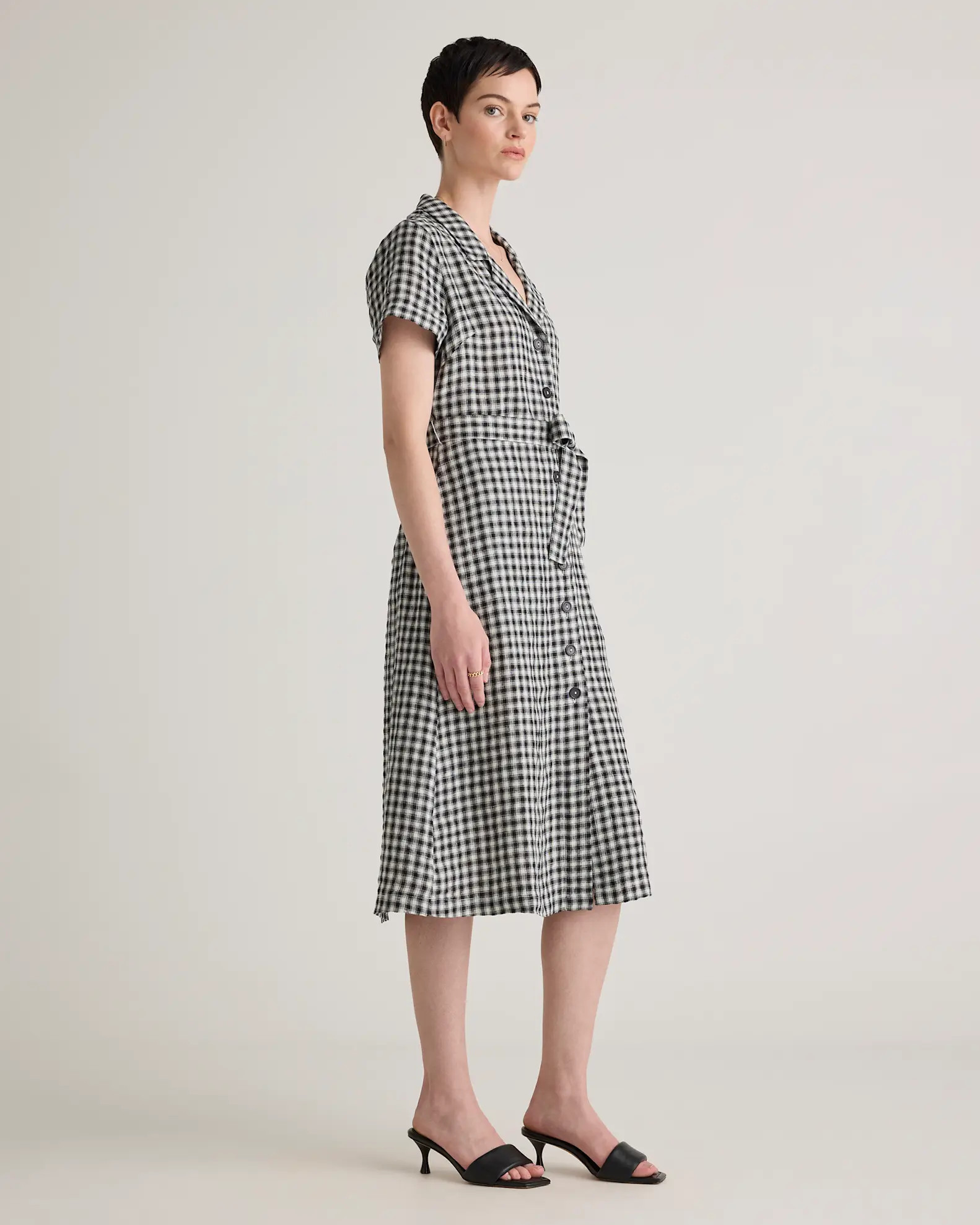 100% European Linen Button Front Dress | Quince