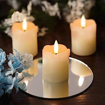 Homemory Flameless Votive Candles with Timer, 2" x 2" Real Wax, 400+Hour Realistic Black Wick Bat... | Amazon (CA)