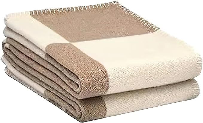 GHUQ Sofa Throw Blanket, Cashmere Plaid Throw Blanket, Throw Blanket Warm Shawl Thick Knitted Cas... | Amazon (US)