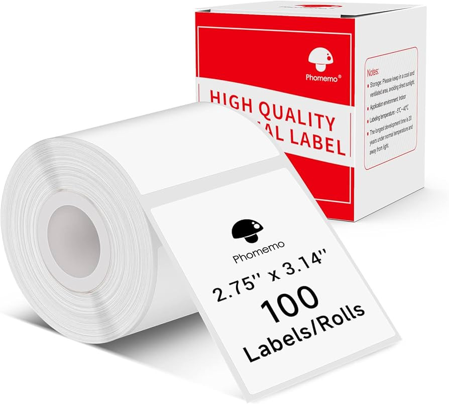 Phomemo M220 Labels-Thermal Sticker Labels 2.75''x3.14''(70x80mm) Thermal Label for M221/M220/M25... | Amazon (US)