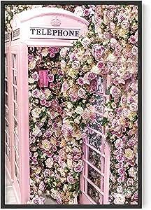 HAUS AND HUES Wall Decor Glamour Floral Phone Booth, Flower Poster Pink Pictures Wall Decor Paris... | Amazon (US)