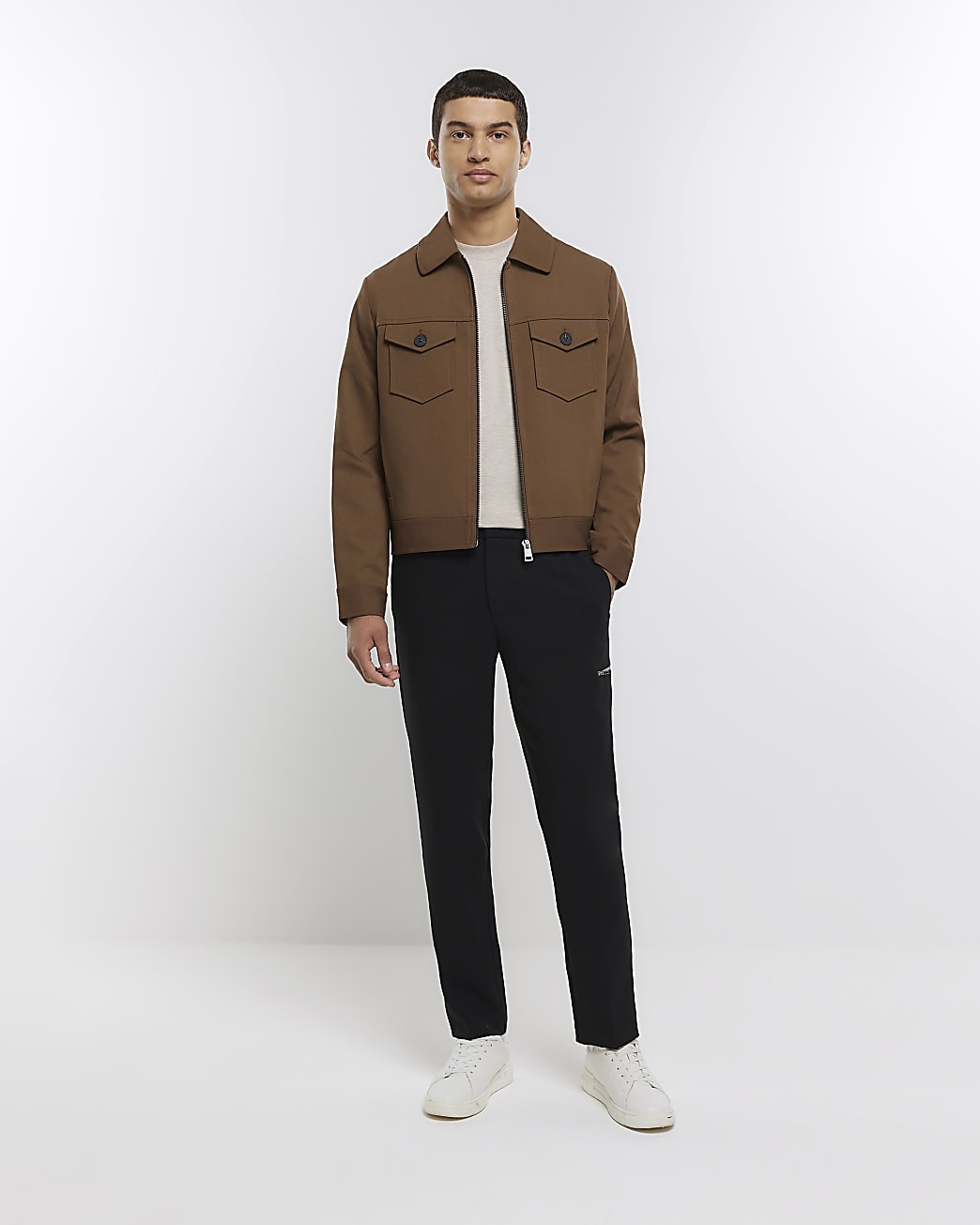Brown regular fit western jacket | River Island (UK & IE)