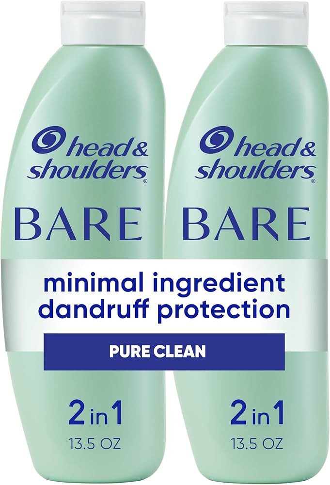 Head & Shoulders Anti-Dandruff Shampoo and Conditioner, BARE Pure Clean 2-in-1 Twin Pack, 1% Pyri... | Amazon (US)