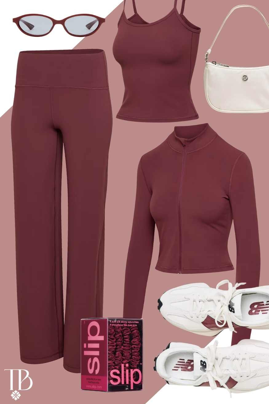 Merlot activewear for winter workouts 🍷🤍 Linking my matching tank + zip jacket + wide leg pants with white New Balance sneakers, mini shoulder bag, silk hair ties, and sunnies. Perfect for pilates, errands, brunch, or travel days!
Shop the full look on LTK 🛍️
#LTKfit #AthleisureStyle #WorkoutOutfit #PilatesOutfit #MatchingSet #WideLegPants #NewBalance #WinterActivewear

 

 #LTKgrwm #LTKfitnessgoals #LTKActive