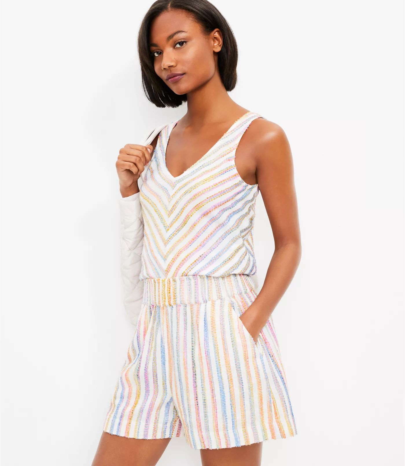 Lou & Grey Rainbow Stripe Shorts | LOFT