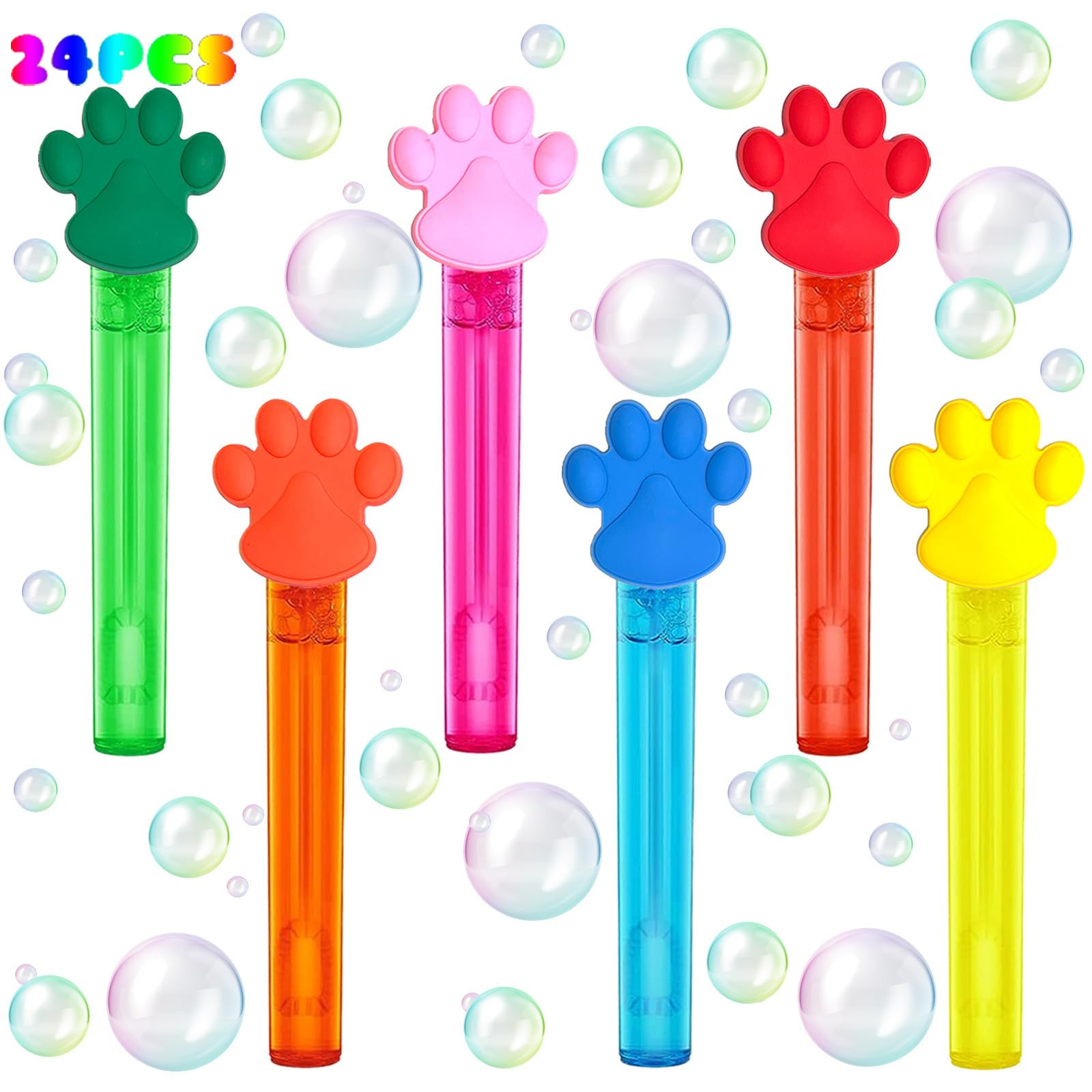 Paw Party Favors,24Pcs Paw Print Bubble Wands for Kids,Cute Bubble Wand for Pet Dog Puppy Cat Bir... | Amazon (US)