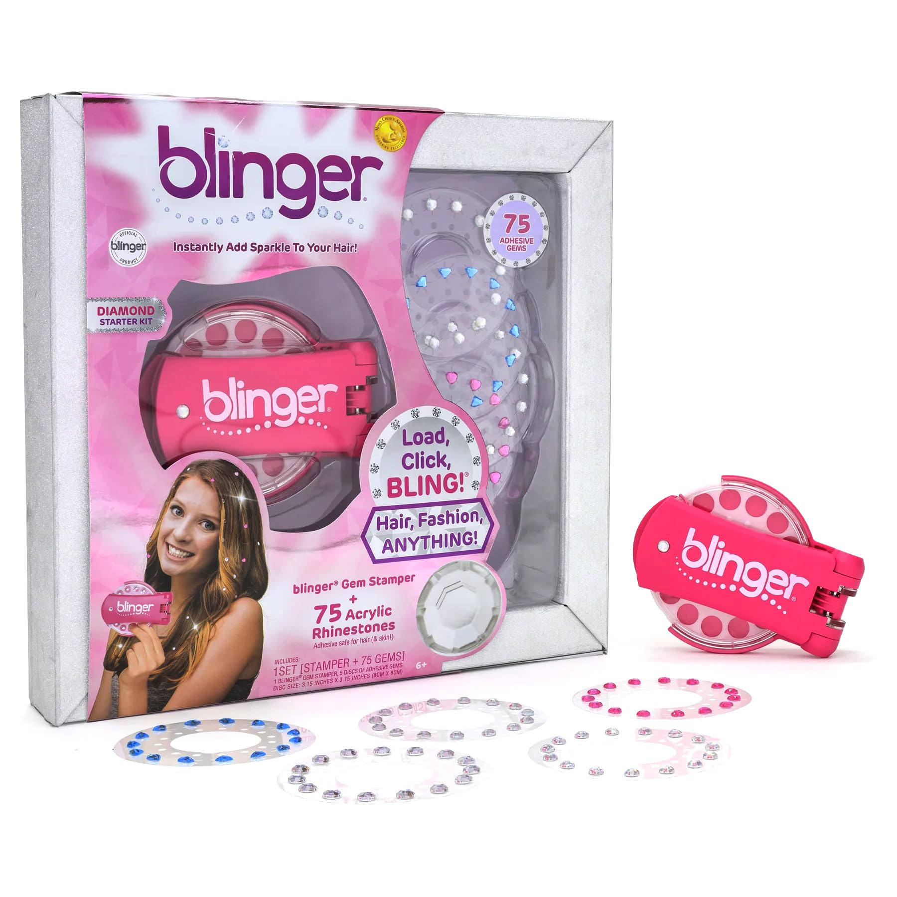blinger® Diamond Collection Starter Kit | Gem Stamper with 75 Rhinestones | Simply Load, Click, ... | Amazon (US)