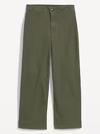 High-Waisted Cropped Wide-Leg Chino Pants for Women | Old Navy (US)
