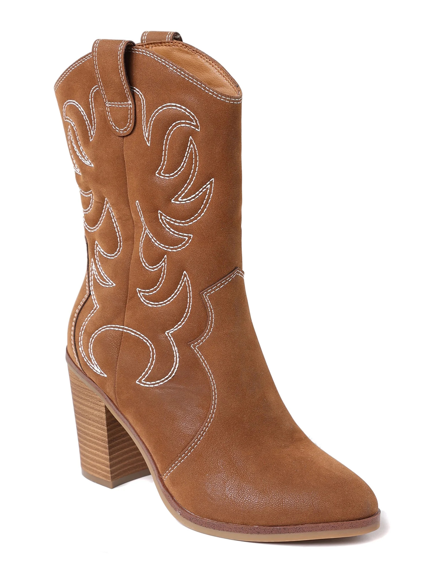 The Pioneer Woman Women’s Mid-Calf Embroidered Western Boot | Walmart (US)
