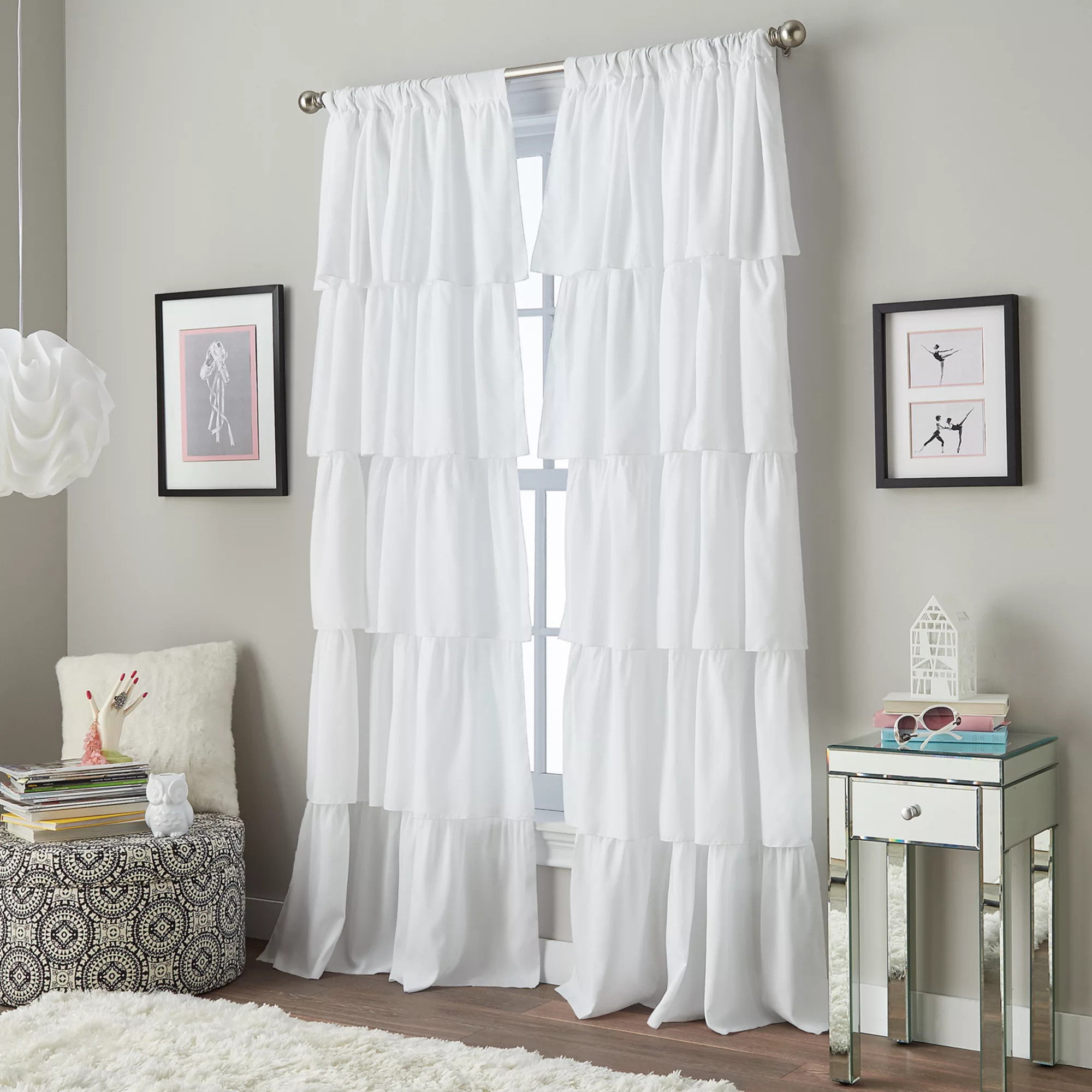 Window Curtainworks 1-Panel Flounced Ruffle Window Curtain | Kohl's