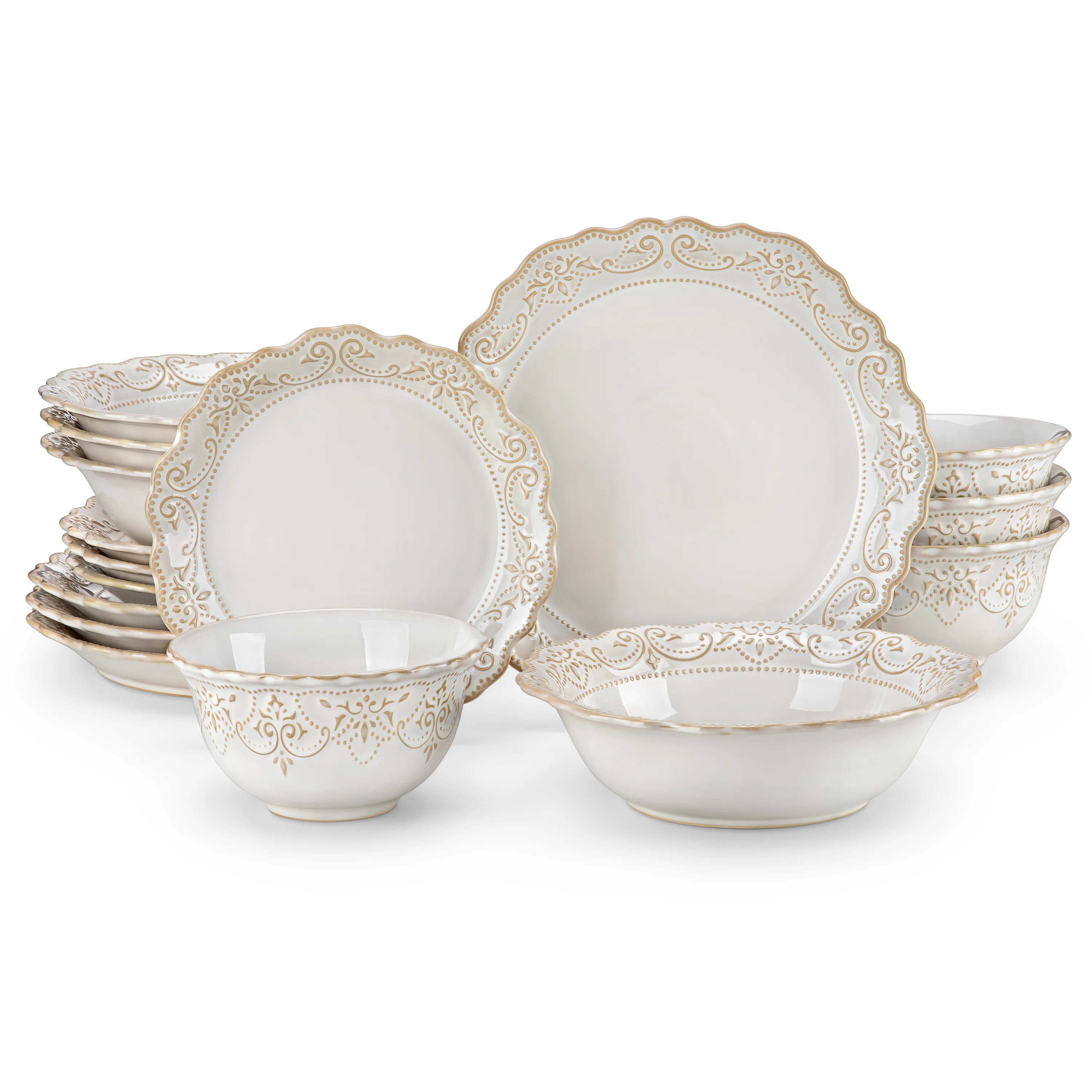 16 Piece Stoneware Dinnerware Set - Service for 4 | Wayfair UK
