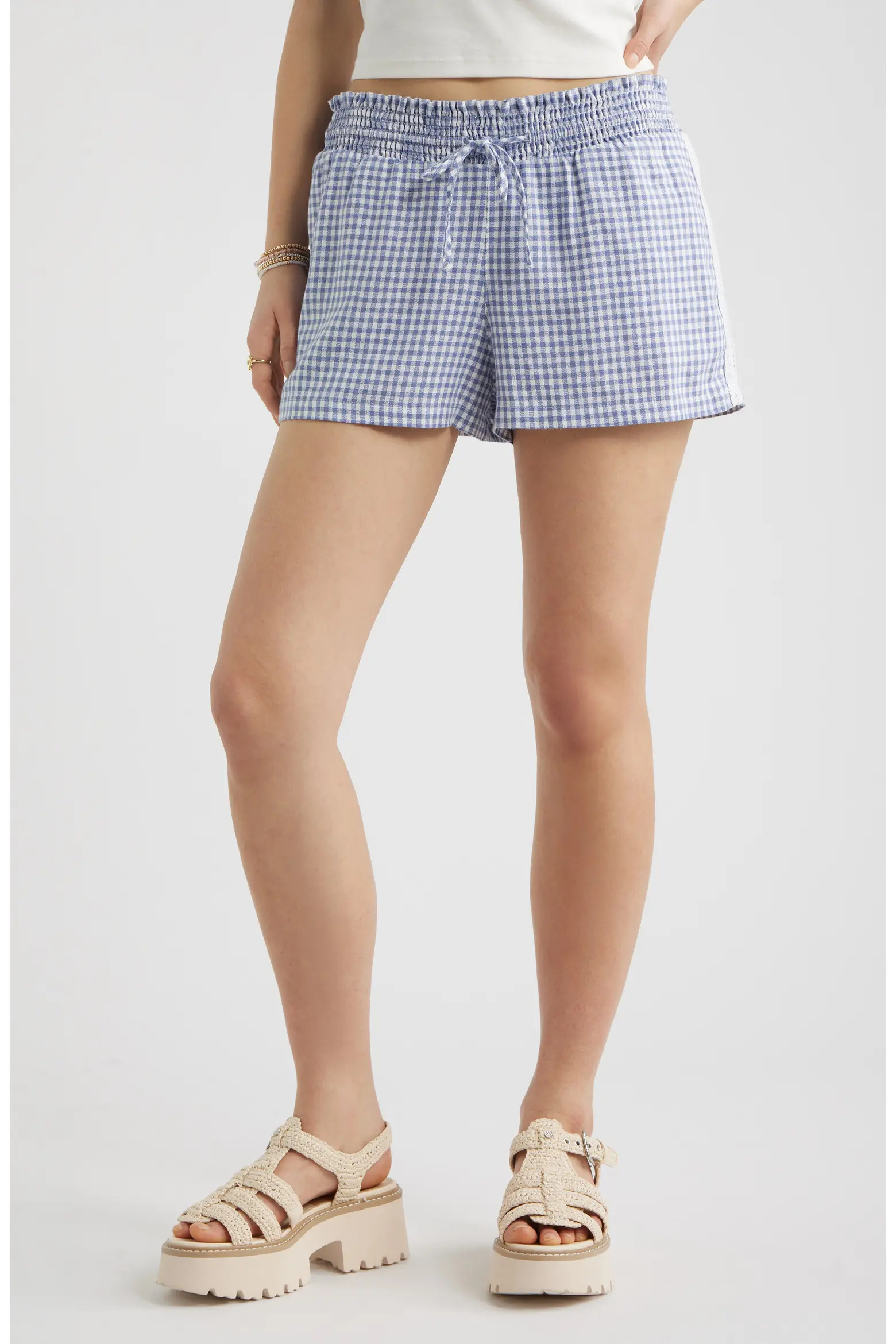Linen Blend Lace Trim Shorts (Women) | Nordstrom | Nordstrom