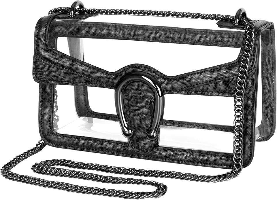 Joryin Women's Stadium Approved Crossbody Bag for Women, Small Clear Bag Shoudler Purse with Chai... | Amazon (US)
