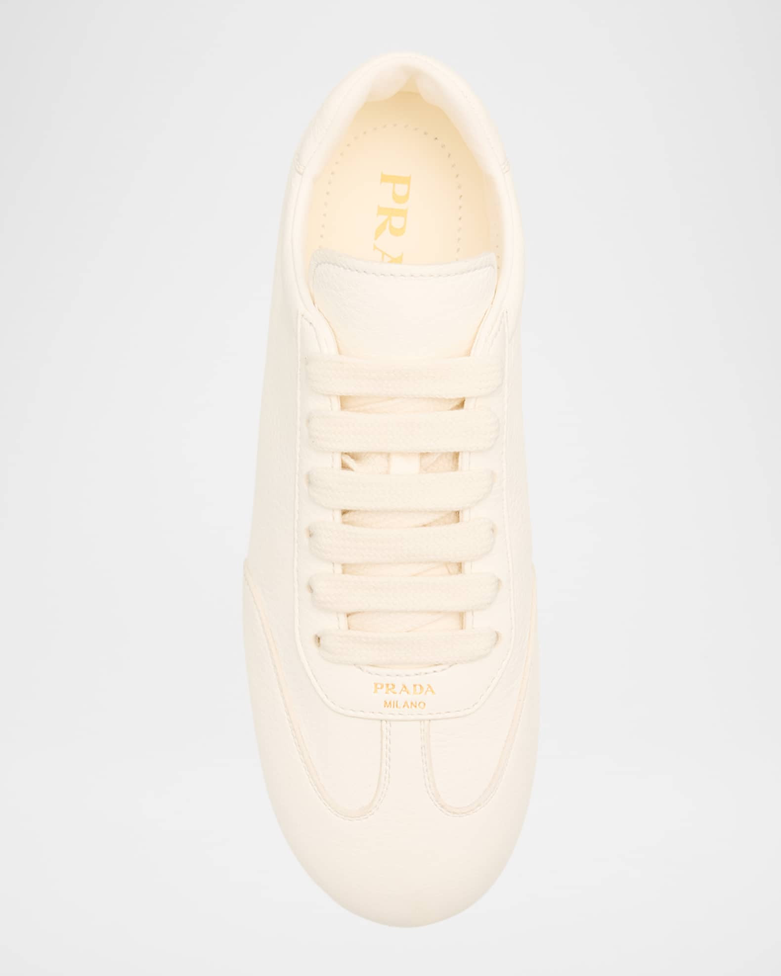 Prada Thin Leather Low-Top Sneakers | Neiman Marcus